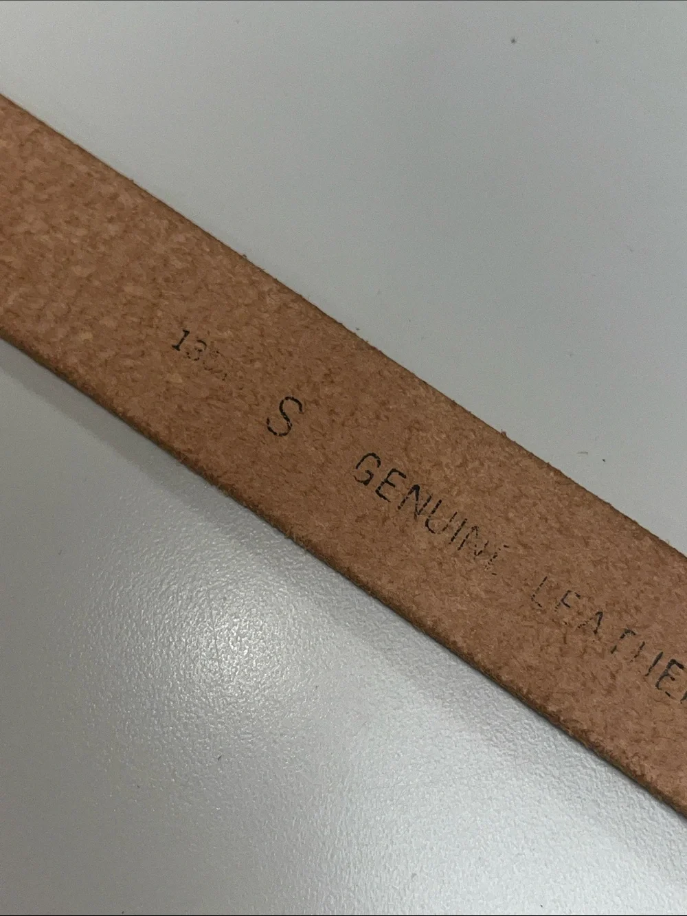 Source Unknown Tooled Leather Belt - Tan with Silver Tone Hardware
